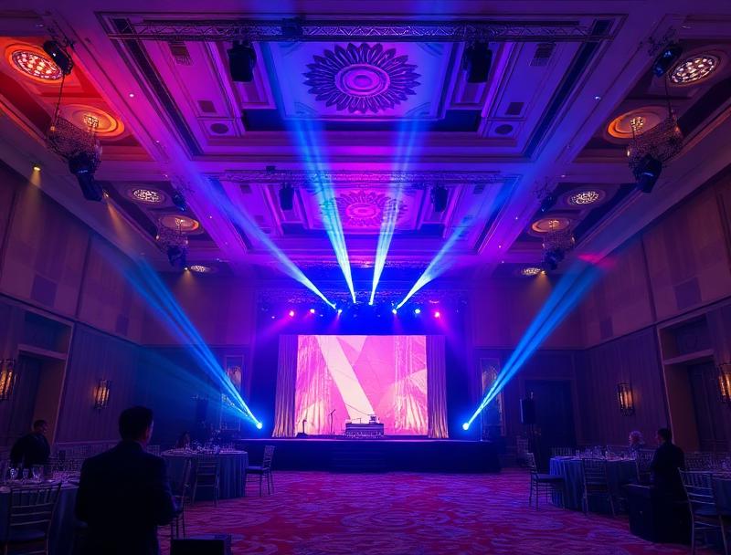 Professional event lighting rental for Dubai weddings and corporate events