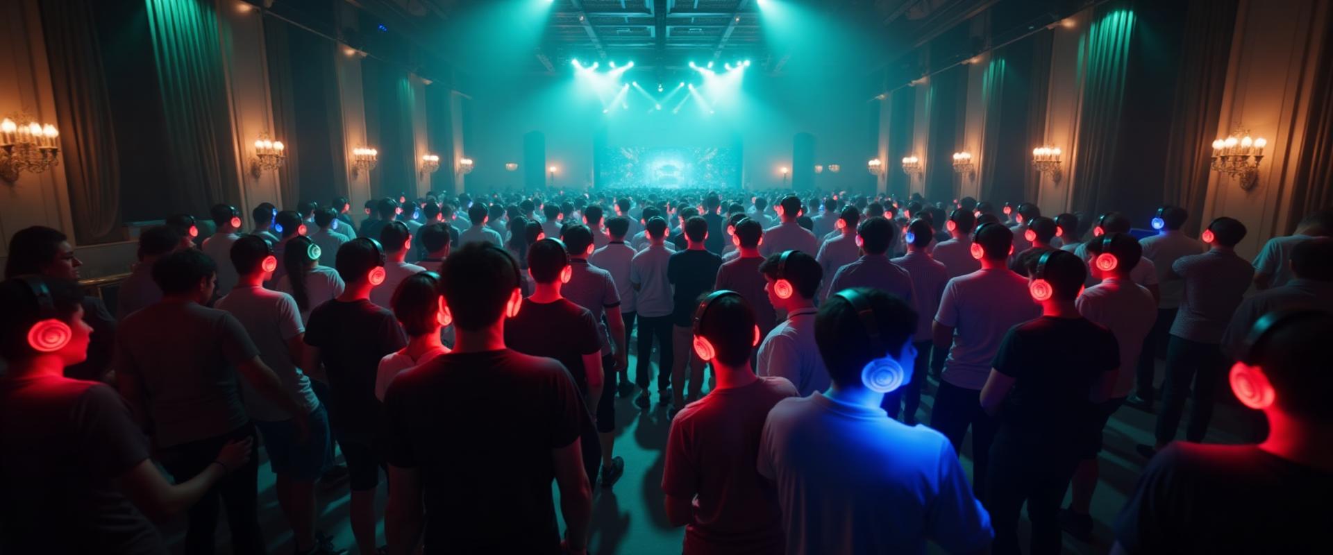 Professional silent disco headsets rental Dubai with multi-channel wireless technology and LED lighting